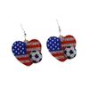 USA Canada Mexico World Cup Flag Element Earrings Tassel Heart Round Acrylic Earrings Dangle Jewelry for Women