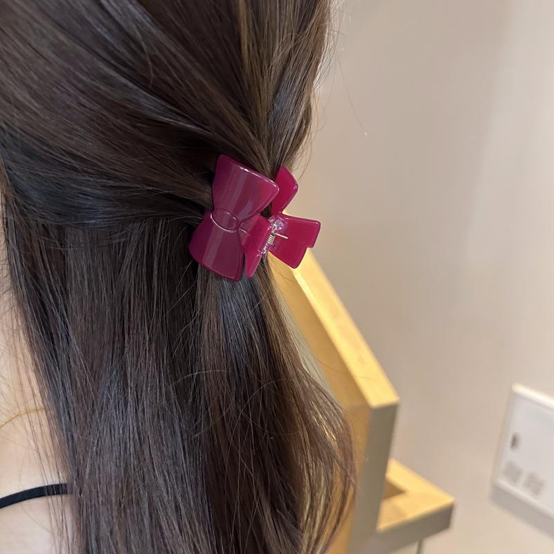 Sweet Colorful Bow Hair Claw – Korean Summer Acetate Hair Clip for Women