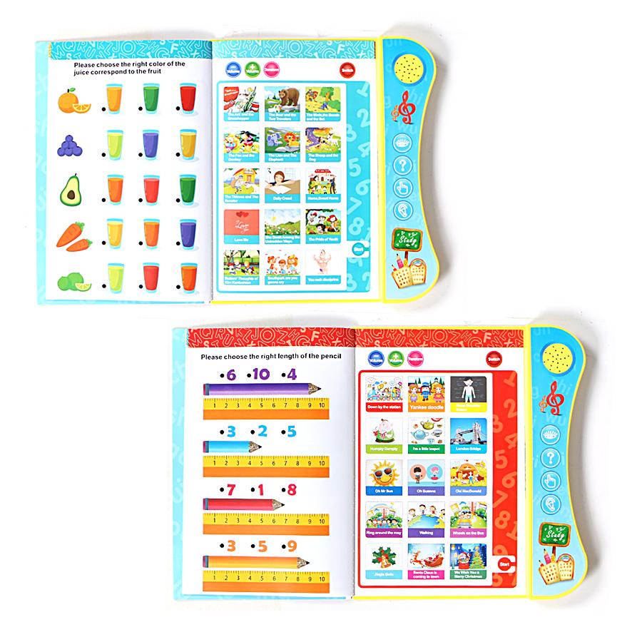 Książka do czytania e-booków z maszyną do nauki pisania, litery alfabetu angielskiego, liczby zwierząt i zabawna gra do wyboru dla dzieci