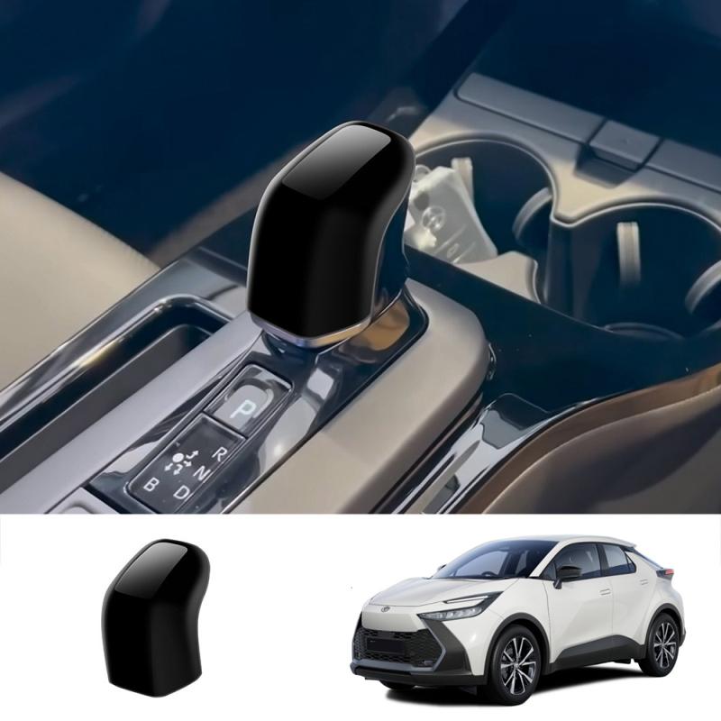 For Toyota CHR C-HR 2024 2025 ABS Carbon fiber chrome Car Gear Shift Panel Frame Gear Knob Cover Head Trim Interior Accessories
