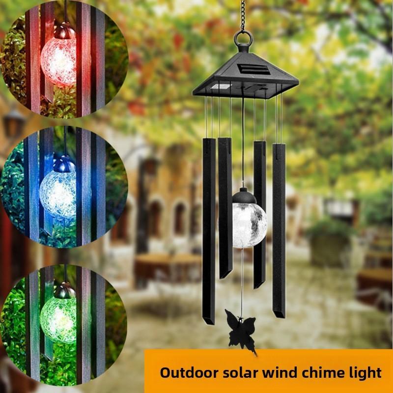 Solar Garden Wind Chime Light With Led Illumination For Lawn Decor