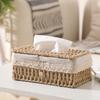 Household Tissue Holder Creative Tissue Box Cover Rustic Straw Knitting Basket  Bathroom