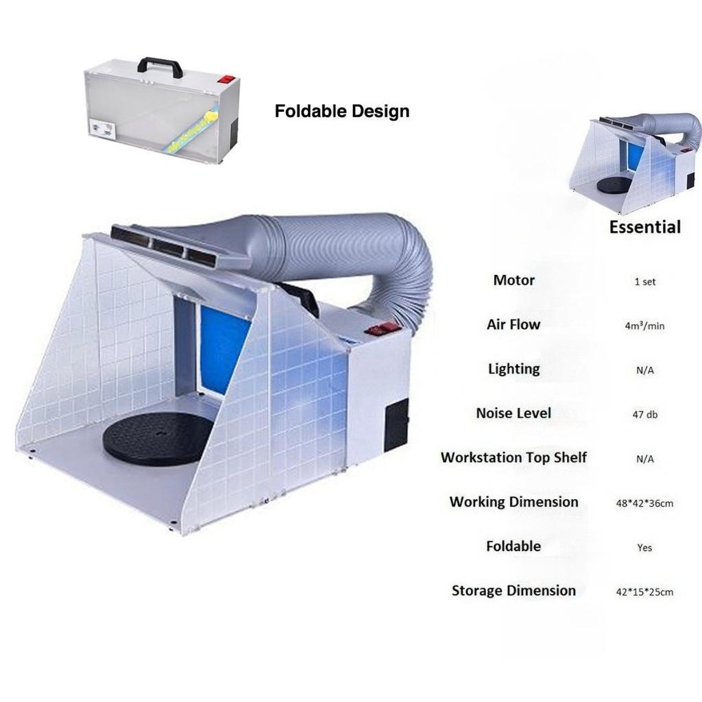 

Portable Gundam Miniature Airbrushing Spray Booth with LED Light DIY Crafts Paint Coloring Workbench Essential (no LED)