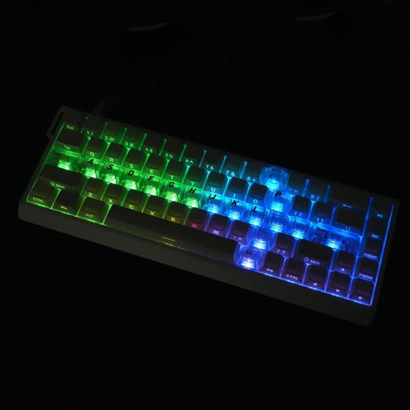 PC Material Transparents Keycaps with Crystal Jelly Swords Pattern 18Key Set Original Height for Long Use in Low Light