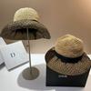 Hepburn Style Straw Hat Face Covering Hat Children'S Summer Retro Polka Dot Mesh Foldable Crochet Beach Sun Hat