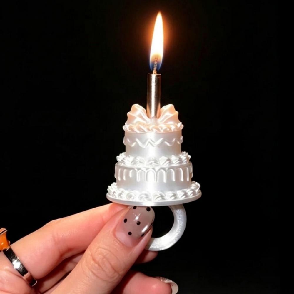 Silk Finish Birthday Cake Ring European Style Mini Cake Candle Ring  Party Decor