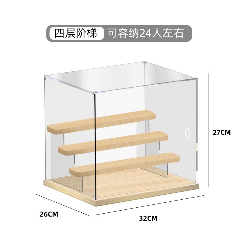 Acrylic Storage Cases with Lights, Dust- Proof Storage Boxes for Toys, Car Models, Souvenirs Storage and Display, 3 Colors