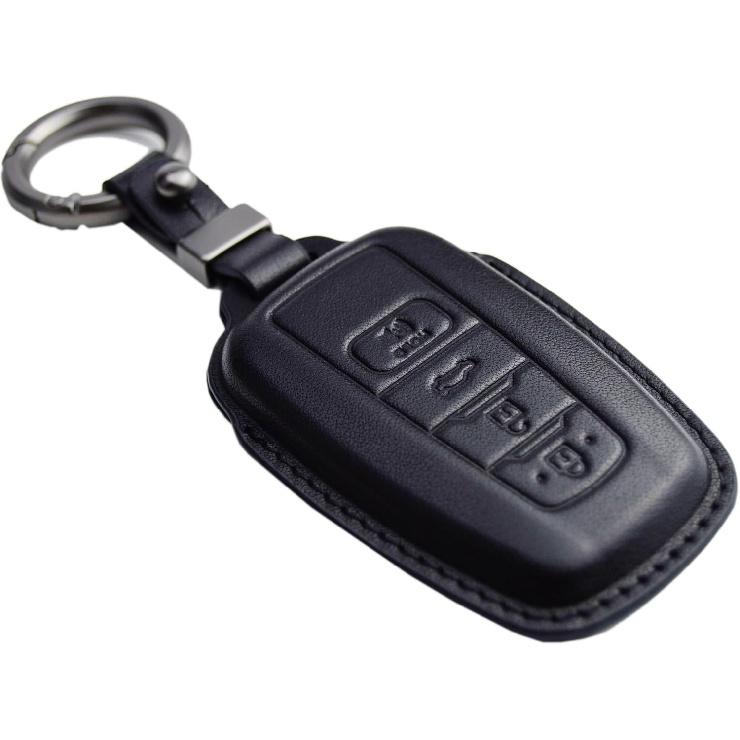Handmade Leather Remote Key Fob Cover for Toyota Camry 2018-2024 XLE XSE LE SE Corolla Avalon C-HR Highlander Prius RAV4 4Runner Prado