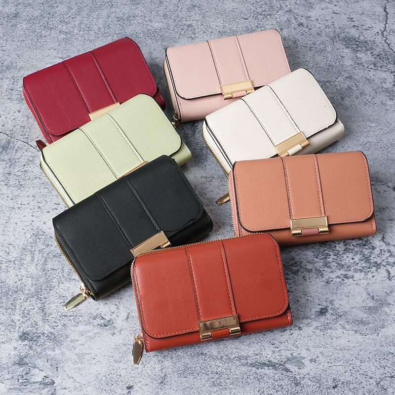 New Fashion Women Wallet Multi-card Slot Large Capacity Billfold Vintage Multi-functional Coin Purse Short Leather Small Purse