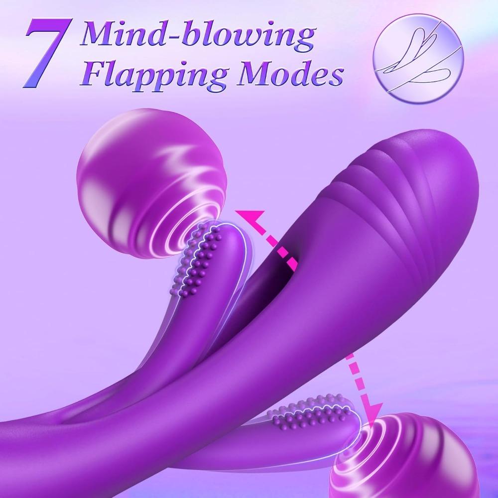 3-in-1 Rabbit Vibrator for Women - G-Spot & Clitoral Stimulation, 14 Vibration Modes + 7 Tongue Licking Flaps