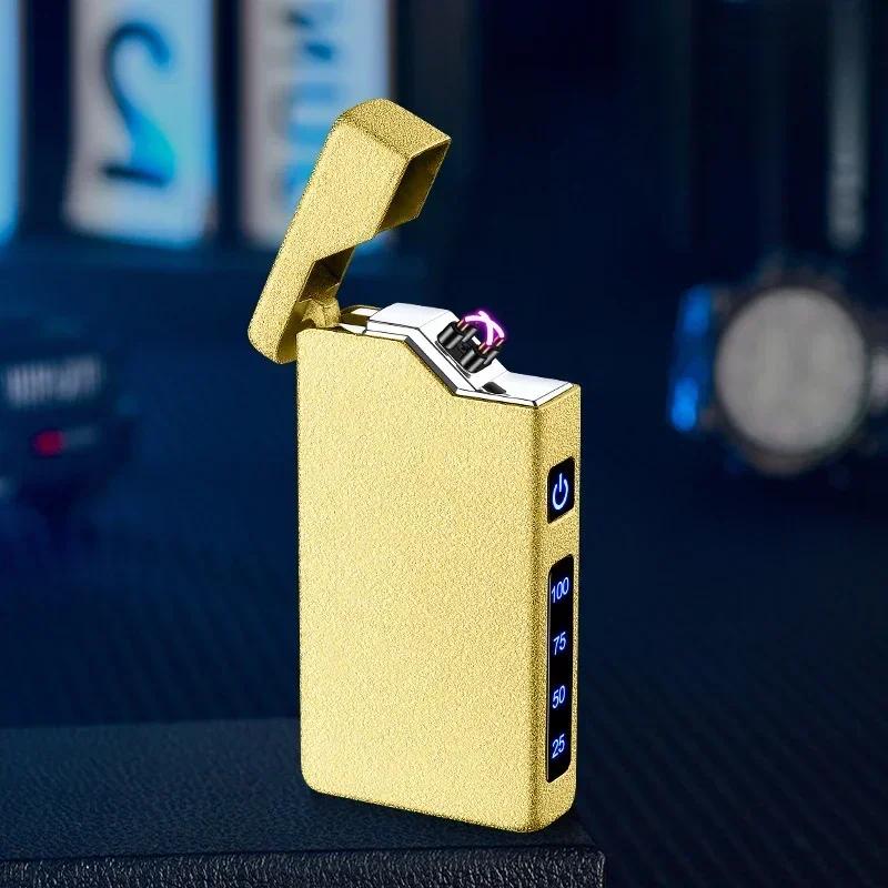 Home Multifunctional Dual Arc Windproof Cigarette Lighter Plasma Pulse Type-C Charging Men's Exquisite Small Gift
