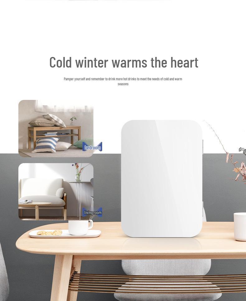 Xiaxin 8L Dual-Use Car & Home Mini Fridge with Semiconductor Cooling for Dorms, Masks, and Medicine.
