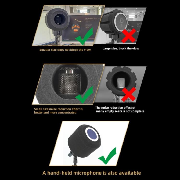 Microphones Foam Cover Sponge Windscreen for Musicians and Broadcasters Black