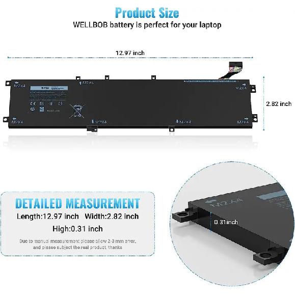 6GTPY Battery for Dell XPS 15 9560 9570 9550 7590 P56F001 Precision 5510 5520 5530 5540 M5520 M5510 Replacement Vostro 7500 7590