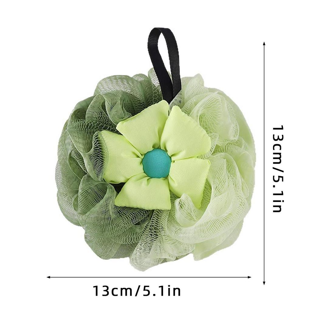 Non-Shedding Flower Bathing Ball Body Massage Rich Bubble Bath Towel Scrubber Ultra-Gentle Shower Sponge for Sensitive Skin