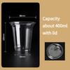 Disposable Transparent PET Cold Drink Cup with Lid Dessert Beverage Shop Takeaway Cup Suitable for Iced Coffee Frozen Yogurt Cheese, Milkshake Juice
