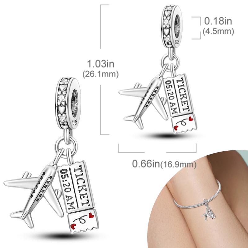 New 925 Silver Charms Bead Safety Chain Bead Fit Original Charms Bracelet Pendant Fine DIY Birthday Jewelry For Women