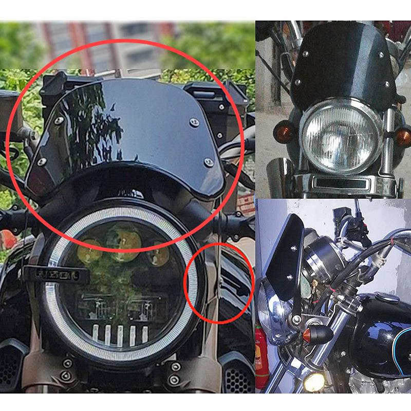 Evrensel motosiklet ön cam rüzgar deflektörü Harley için Yamaha XSR için Royal Enfield Triumph ön cam kaporta
