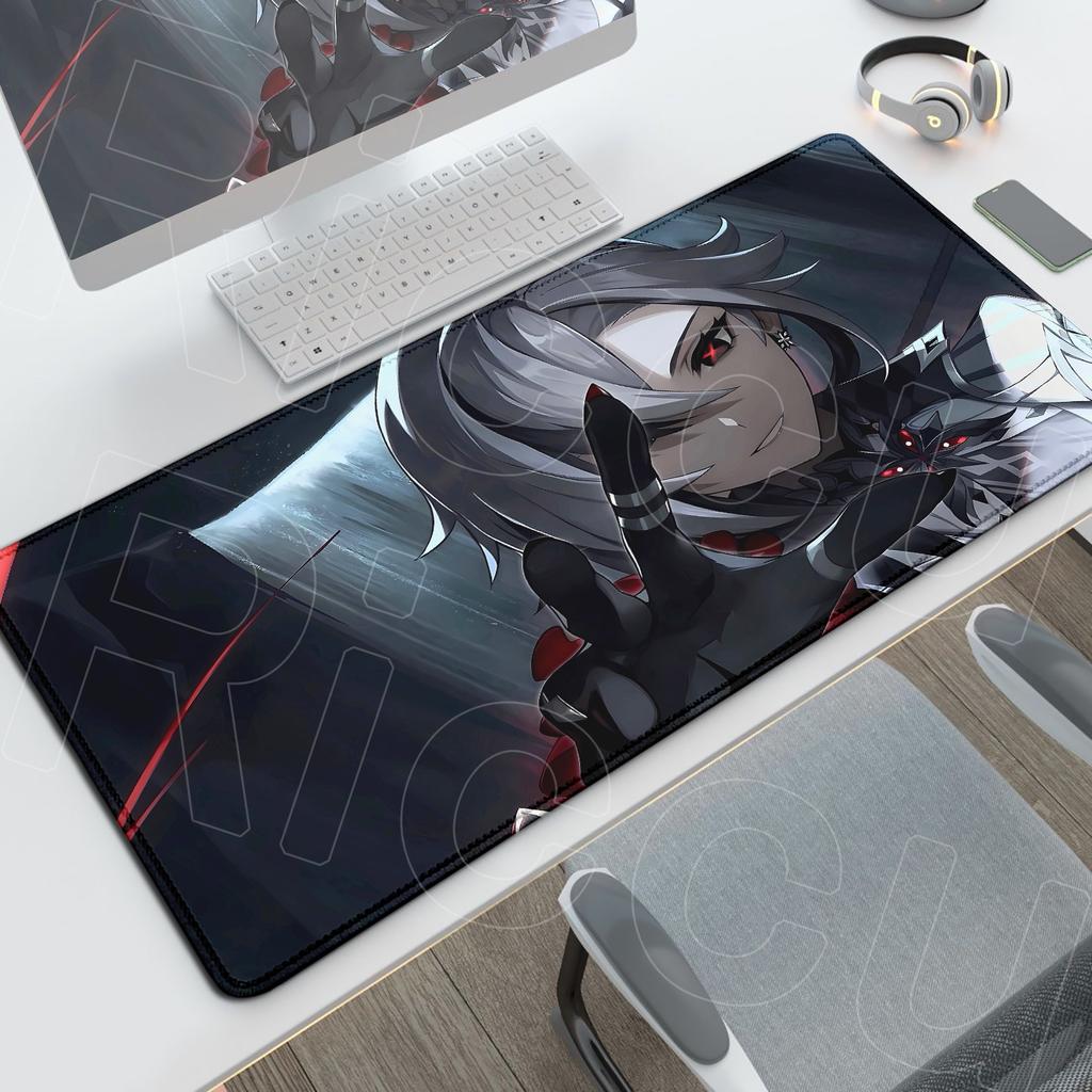 Genshin Impact Arlecchino Mouse Pad HD Grande per Computer Uffici Accessori Antiscivolo Anime Durevole Deskmat Bordo Bloccato Tappeti per Tastiera
