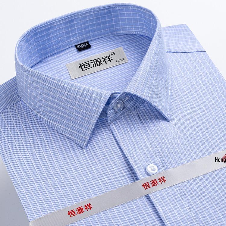 Pánská prémiová bavlněná nežehlivá kostkovaná modrá košile s dlouhým rukávem - Jaro Autentický business casual