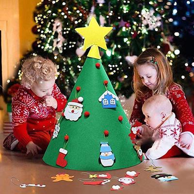 Christmas Handmade DIY Children's Gifts Felt Cloth Christmas Tree Puzzle Gift Ornaments