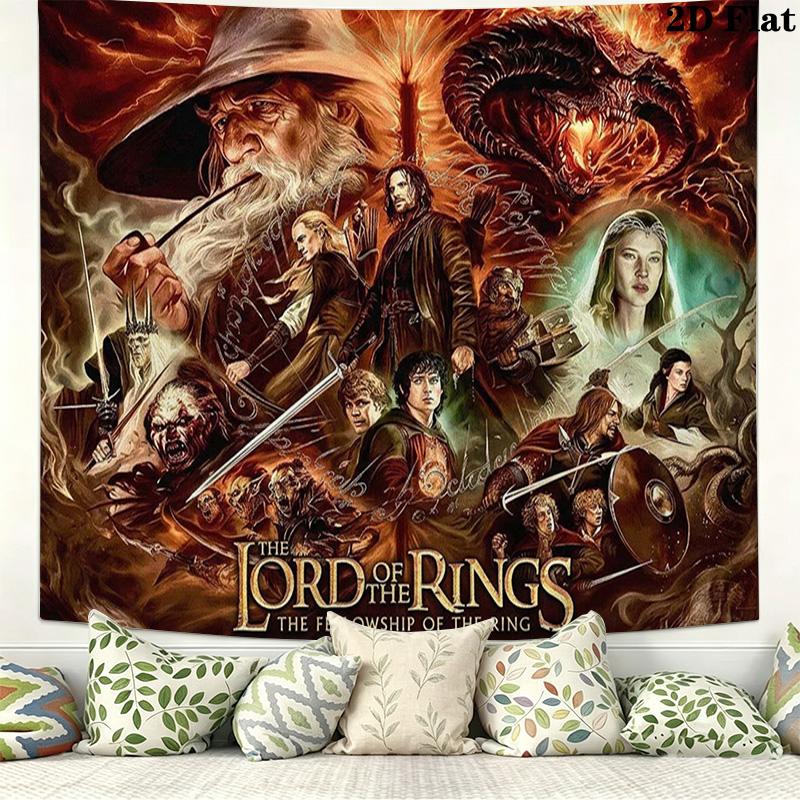 Lord Rings Wall Tapestry Aesthetic Wall Hanging Printed Fabric Blanket Decorative Tapestries for Bedroom Living Room Home Decor