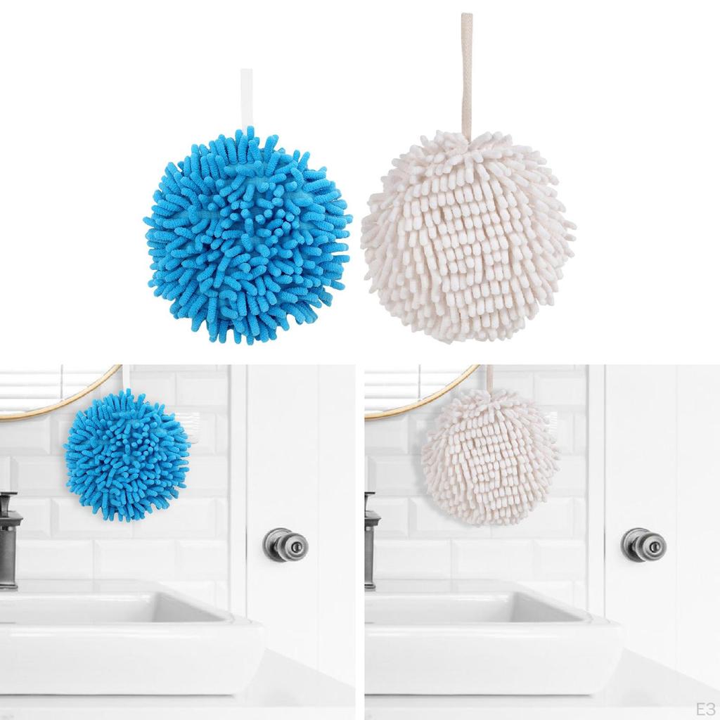 A Beautiful And Versatile Chenille Hand Towel with Hand-drying Ball, for Kitchen, Shower, Laundry,