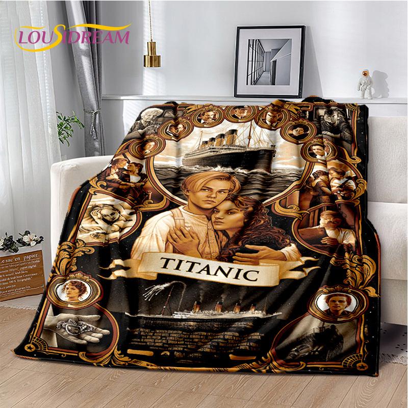 Movie Titanic Poster 3D Print Blanket,Soft Throw Blanket for Home Bedroom Bed Sofa Picnic Travel Office Rest Cover Blanket Kids