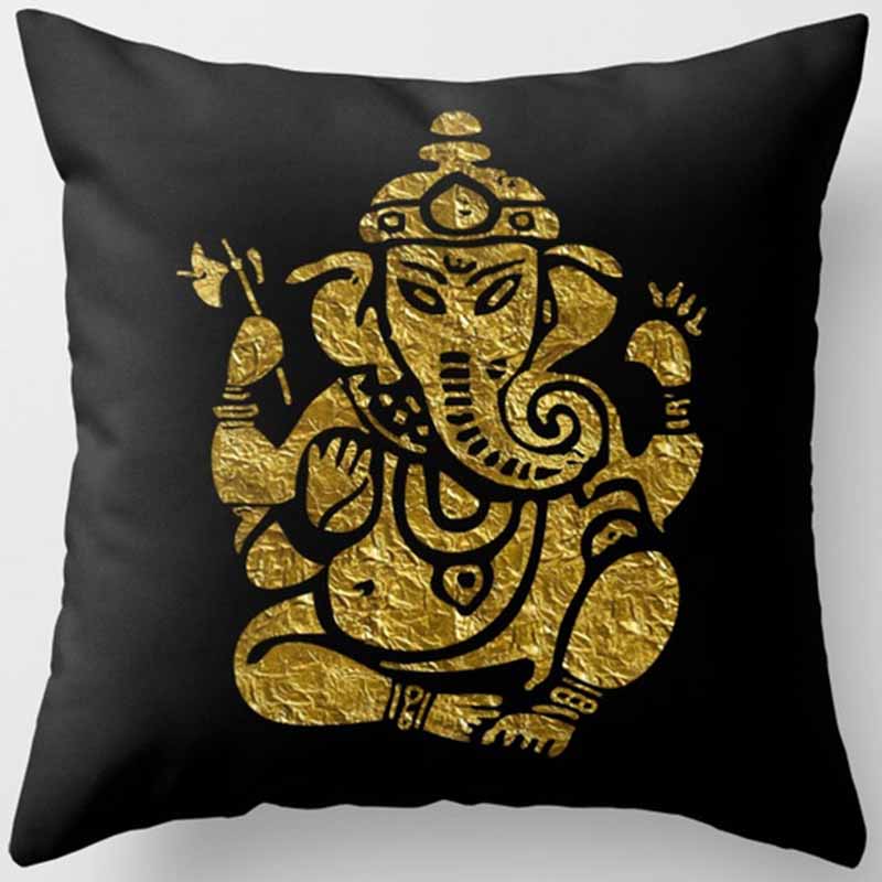 Black and Yellow Square Pillowcase, Home Decoration, Car Sofa Cushion Cover 45cm*45cm