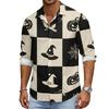 Men's Loose Fit Long Sleeve Collared Shirt Vintage Casual Breathable Button Down Shirt for Autumn Spring Daily Outdoor Workwear
