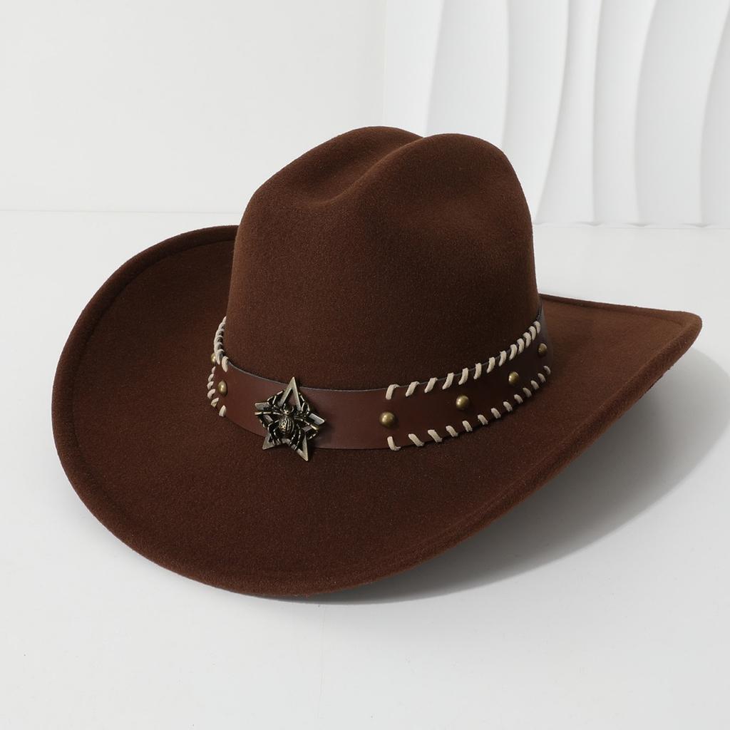 New fashion couple hats for men and women, ethnic style suede cowboy hats, jazz hats, sunshade beach hats, wide-brimmed hats