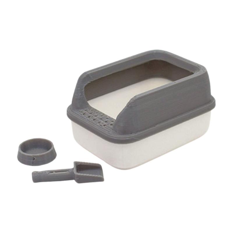 

Совок для какашек Модель Кошачий туалет Кукольные домики Домашнее животное 1:Реалистичный игровой набор в масштабе 12, дверь, модель лотка для кошачьего туалета, креативное веселье серый