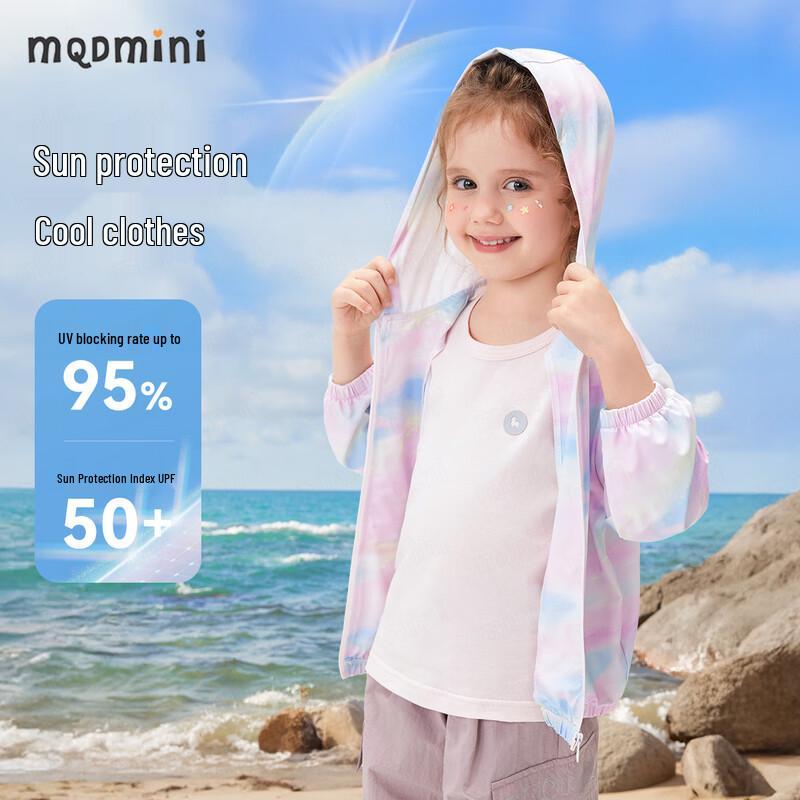 

Детская куртка MQDMINI с капюшоном и эффектом тай-дай, защита от солнца 100