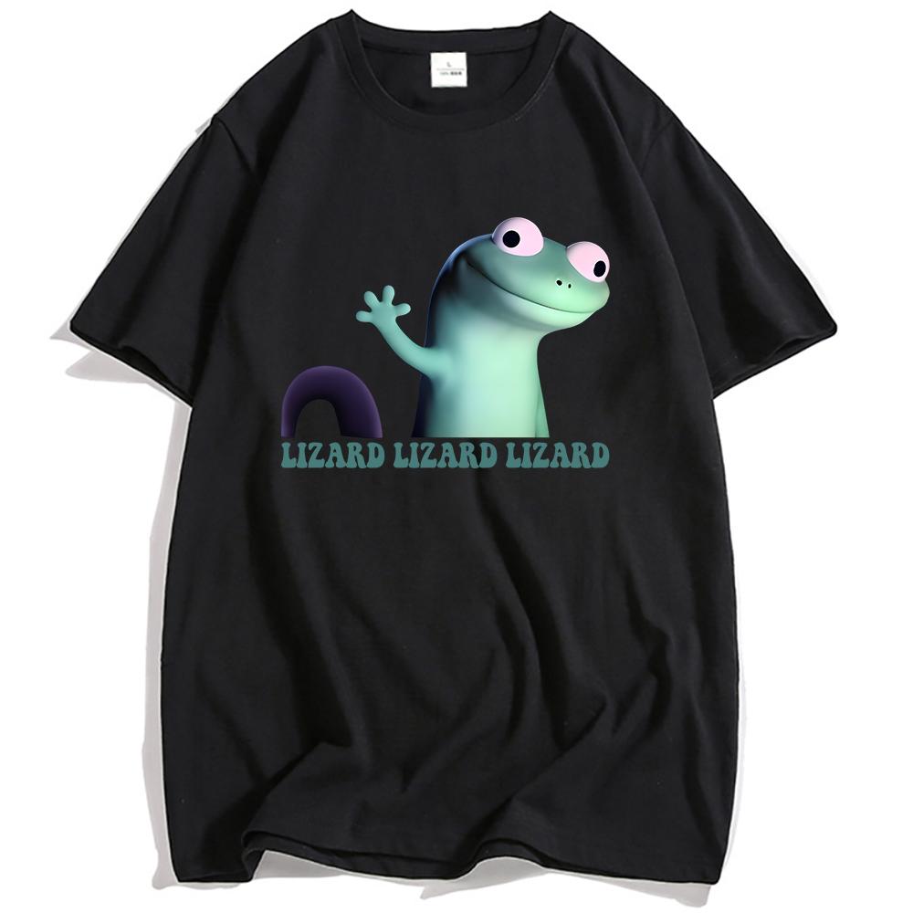 Women Tees Lizard Meme Funny Graphic T-shirt Casual Short Sleeve Cotton Tshirts Unisex Streetwear Cartoon Printing T Shirt