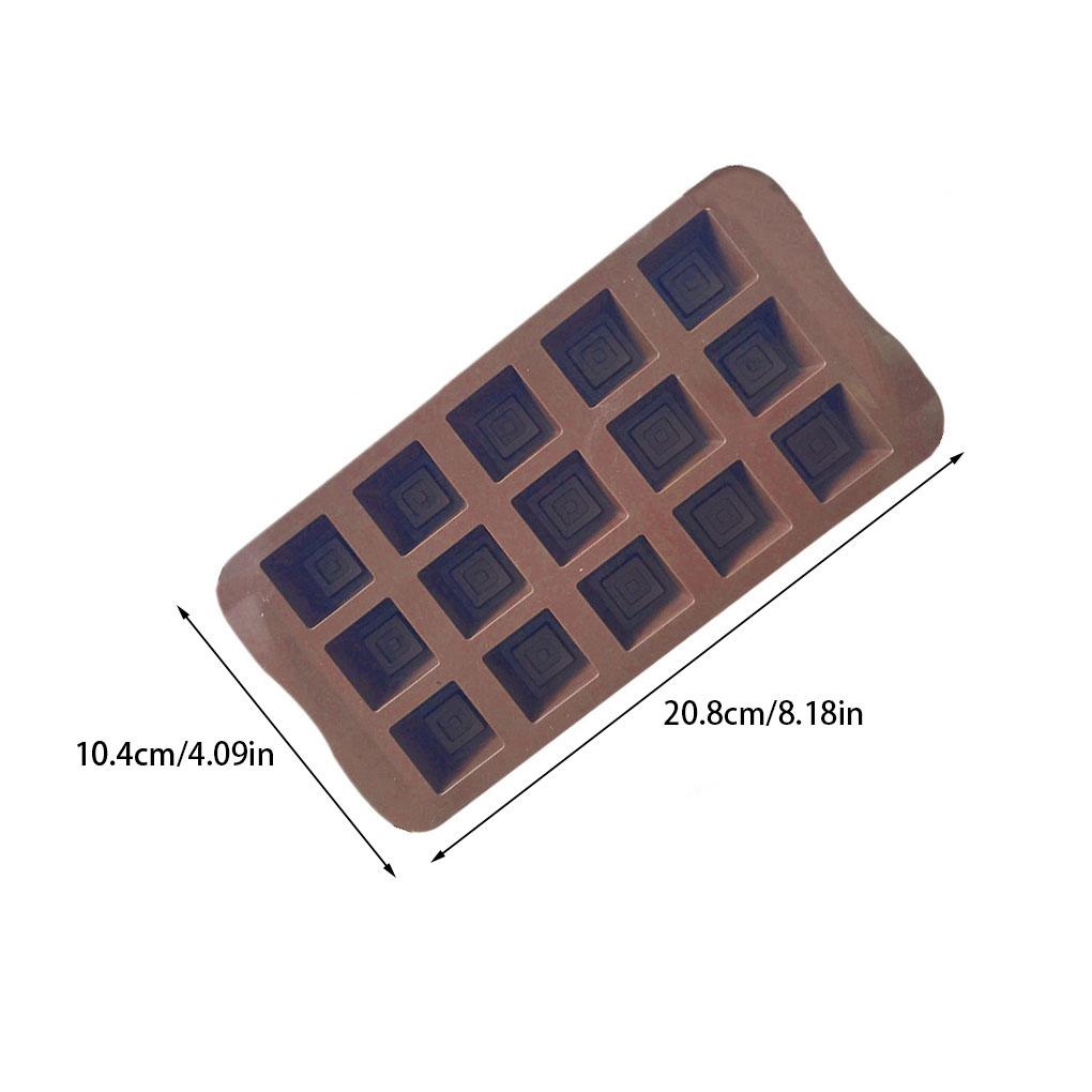 15 Cavity Silicone Chocolate Mold Square Shape Ice Cubes Pastry Soap Candle Mould Bakeware for Party Wedding Home