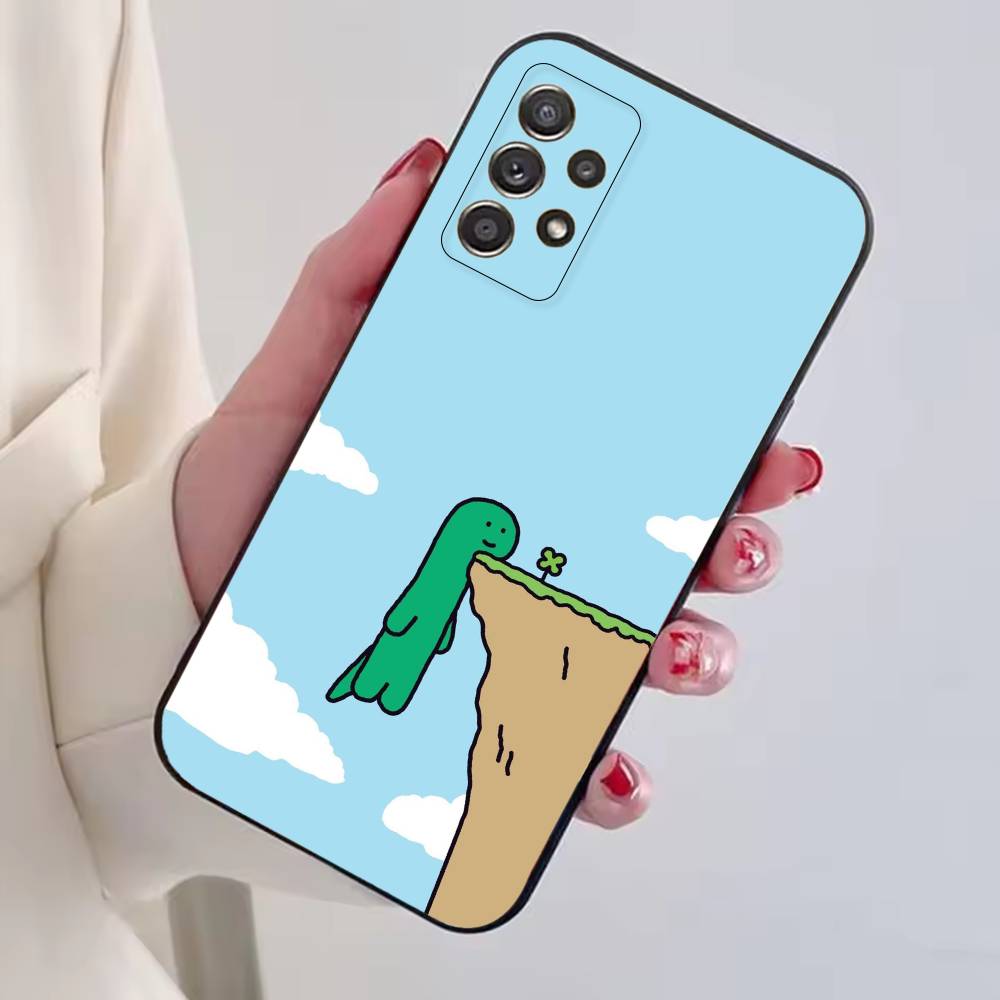 Cute J-Jogumans Dinosaur Phone Case Black Silicone Soft For Samsung S25,S24,S21,S22,S23,S30,Ultra,S20,Plus,Fe,Lite