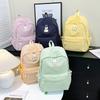 Korean Ins Style Schoolbag Female College Student Large Capacity Solid Color Simple Travel Backpack High School Student Class Backpack