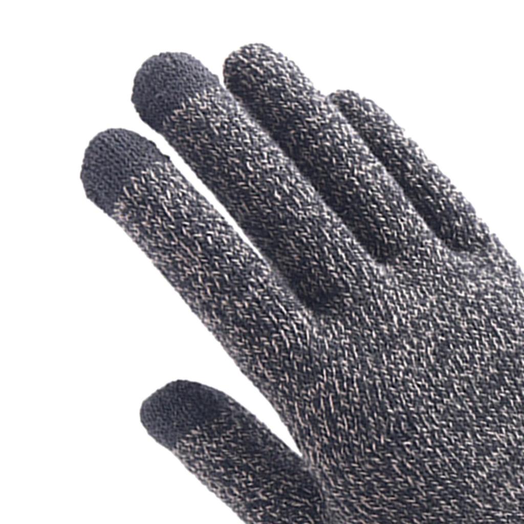 Soft Winter Gloves Knit Lining Touch Screen Mobile Phone Unisex Full Finger Mitten Thick Warm Windproof for Outdoor Sports
