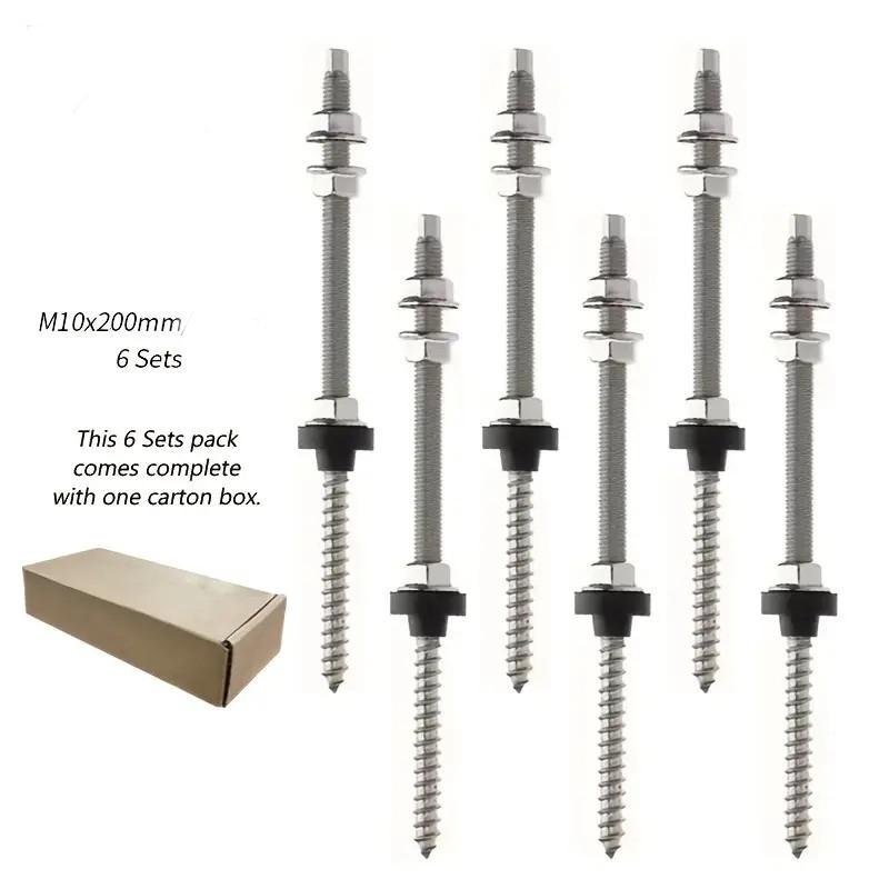 

12/10/6 Комплектов болтов с крепежным кронштейном из нержавеющей стали 304, Используются для фотоэлектрических аксессуаров солнечных панелей 6Sets