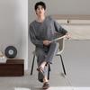 Men's pajamas pure cotton long-sleeved spring and autumn 1011 new casual and simple men's loungewear suit