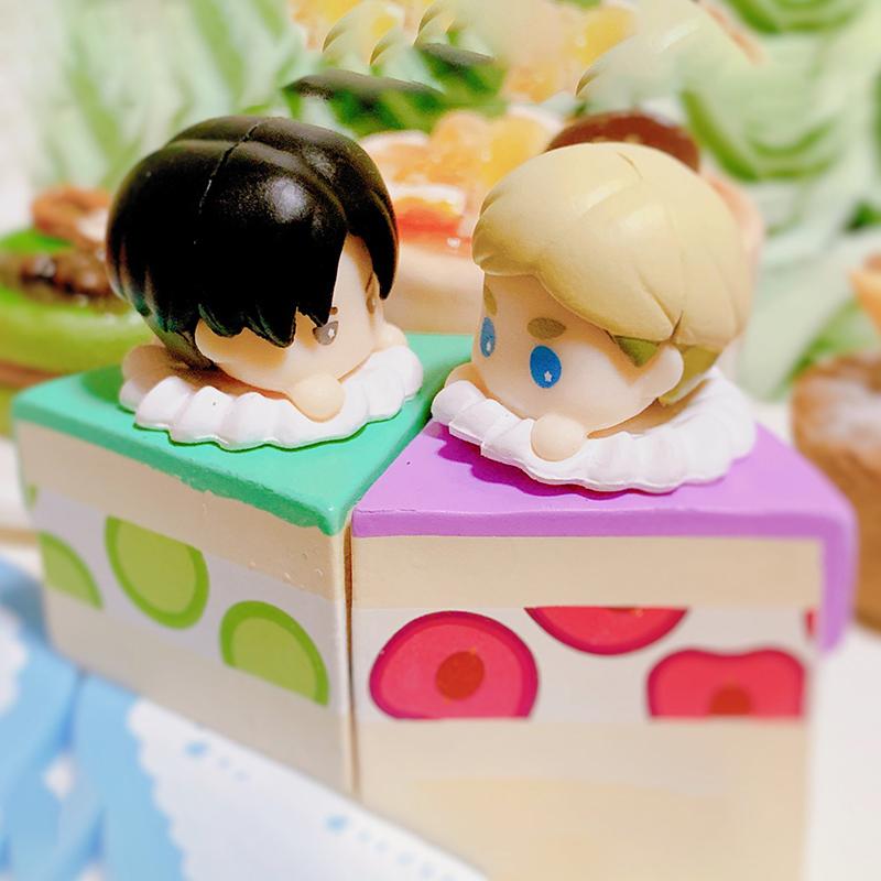 Genuine Gacha Figure Small Scale Model Attack on Titan Mikasa Eren Levi Cake Twisted Egg Action Figure Model Toys