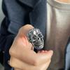 Retro Skull Large Ring For Men Zinc Alloy Color Punk Gothic Rock Hiphop Ring Handmade Designer Zircon Biker Accessories Unisex Gift
