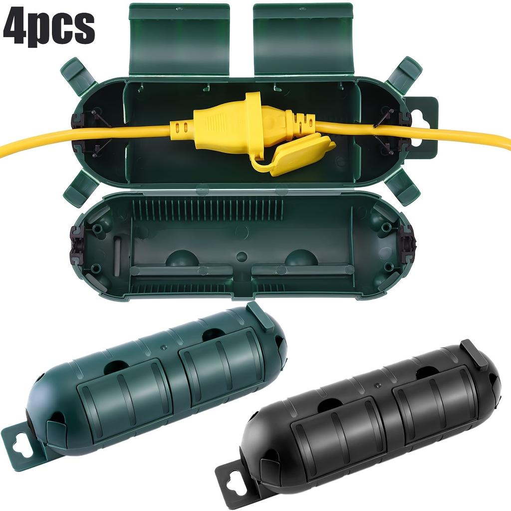 4pcs Outdoor Extension Cord Safety Cover Seal,Weatherproof Electrical Connection Box to Protect Outdoor Outlet Plug