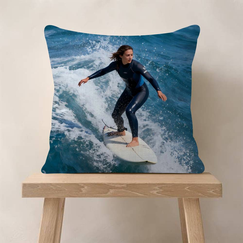 Surf Swimming Pillow Cover For Bedroom Room And Living Room Sofa Decorative Cushion Cover