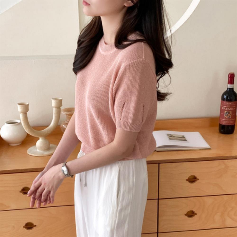 New ArrivalS Open Run Women S Summer Sweater Linen Like Short Sleeve Round Volum