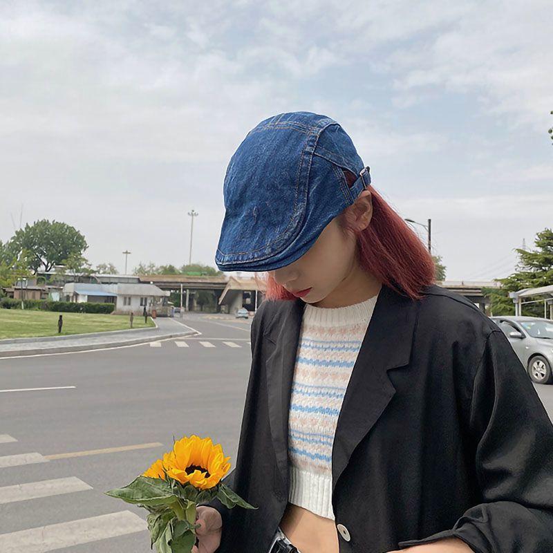 Japanese Retro Thin Section Cowboy Hat Women's Spring and Summer Literary Peaked Cap All-match Beret Korean Trend Forward Hat
