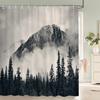 Modern 3D Printing Forest Shower Curtain Green Plant Tree Landscape Bath Curtain With Hooks For Bathroom waterproof scenery