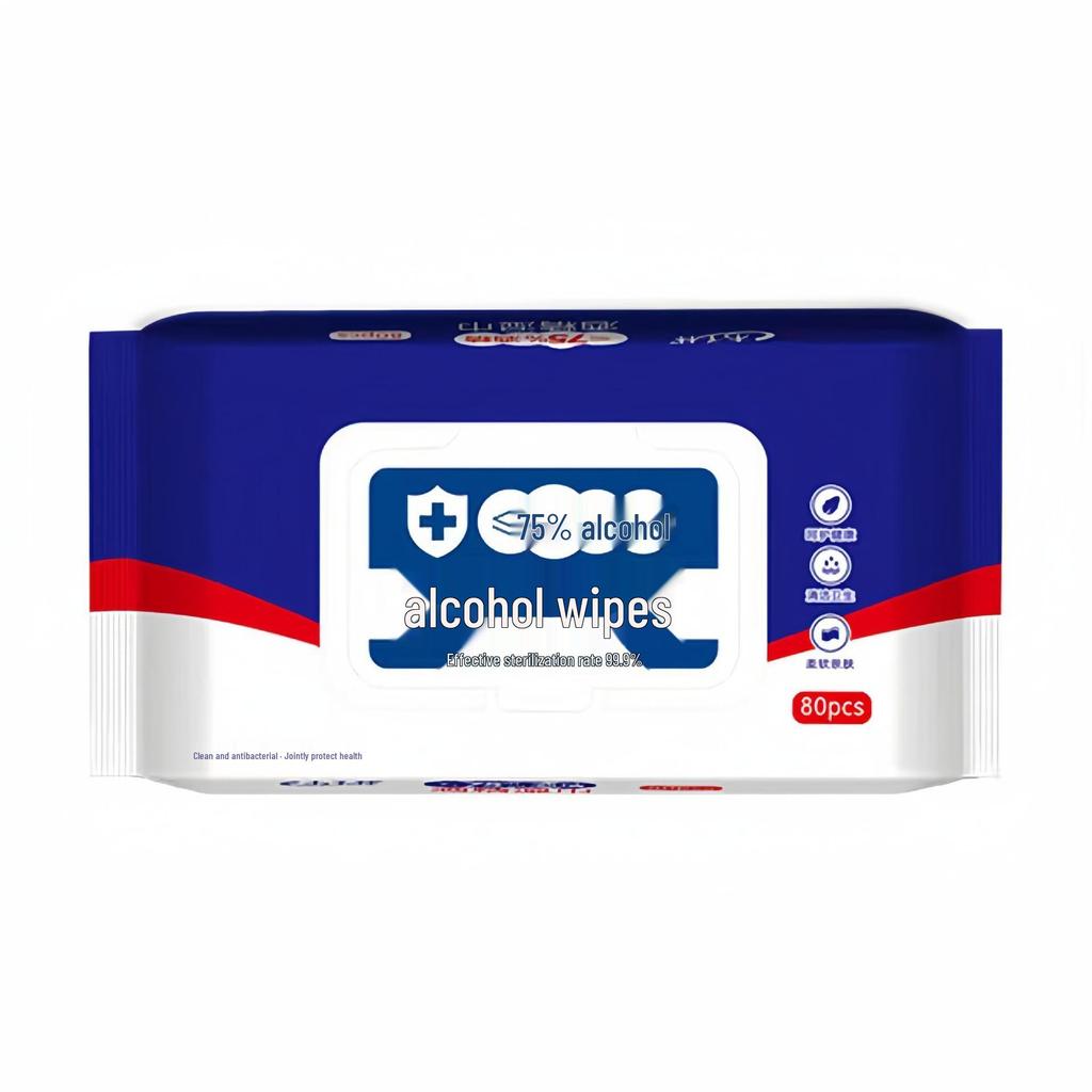 Alcohol Disinfection Wet Wipes: Office & Home Antibacterial Cleaning, Hygiene, and Sterilization - Large Pack