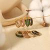 Colorful Zircon Exqusite Light  Luxury Gold Plated Earrings Stainless Steel Hoop Earrings For Women Daily Wearing Party Gifts