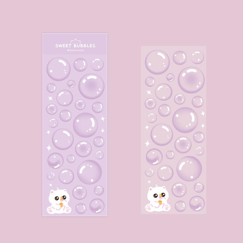 Korean Stickers Wholesale Original Transparent Bubble Ins Style Cute Hand Account with Card Stickers